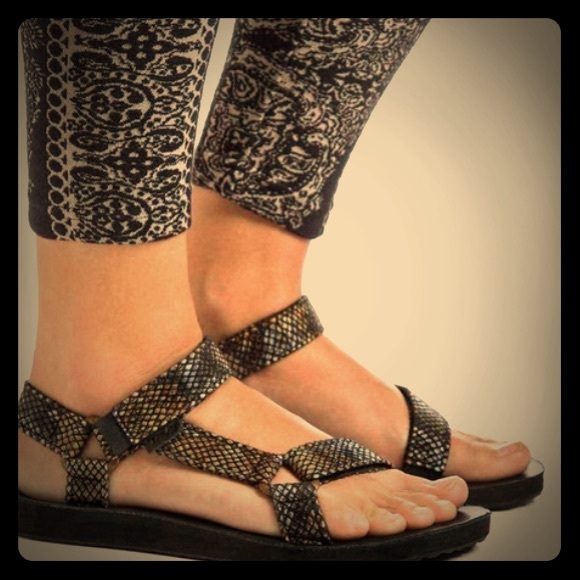teva snakeskin sandals